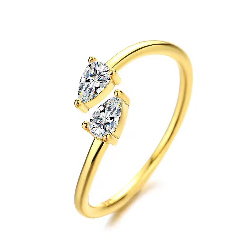 Open Shining Pear ring
