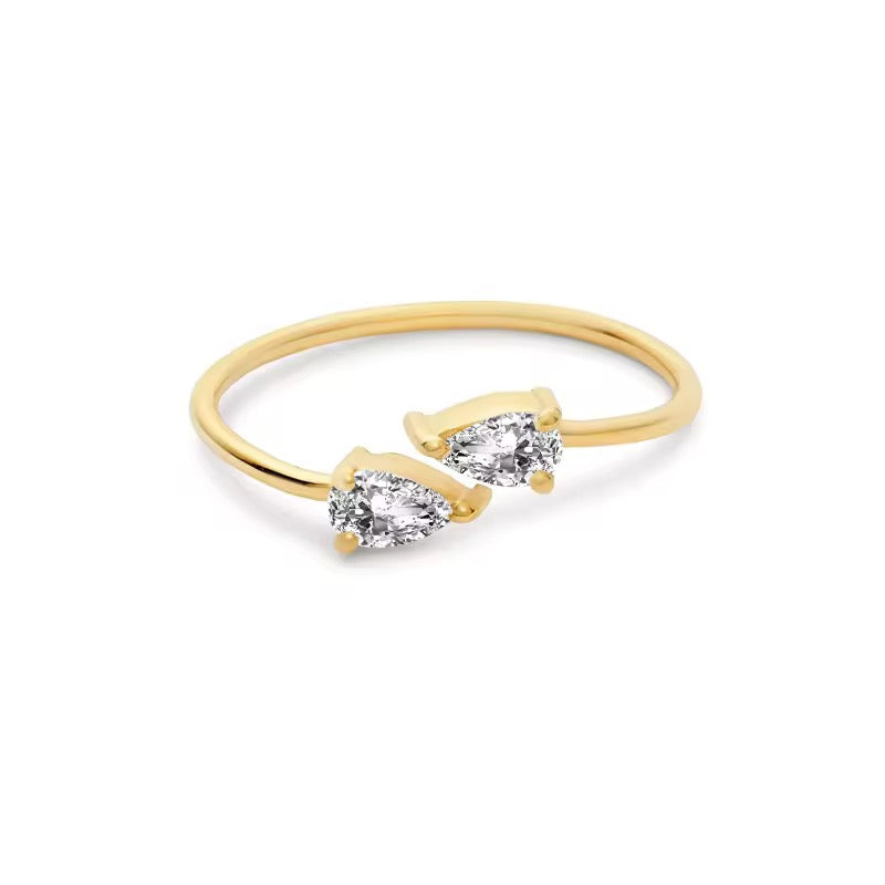 Open Shining Pear ring