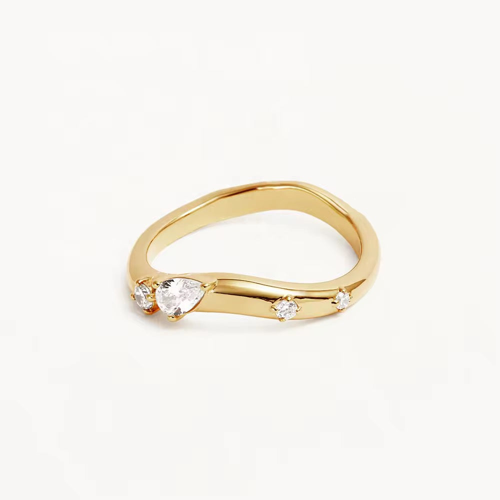 Teardrops and Sparkles Ring