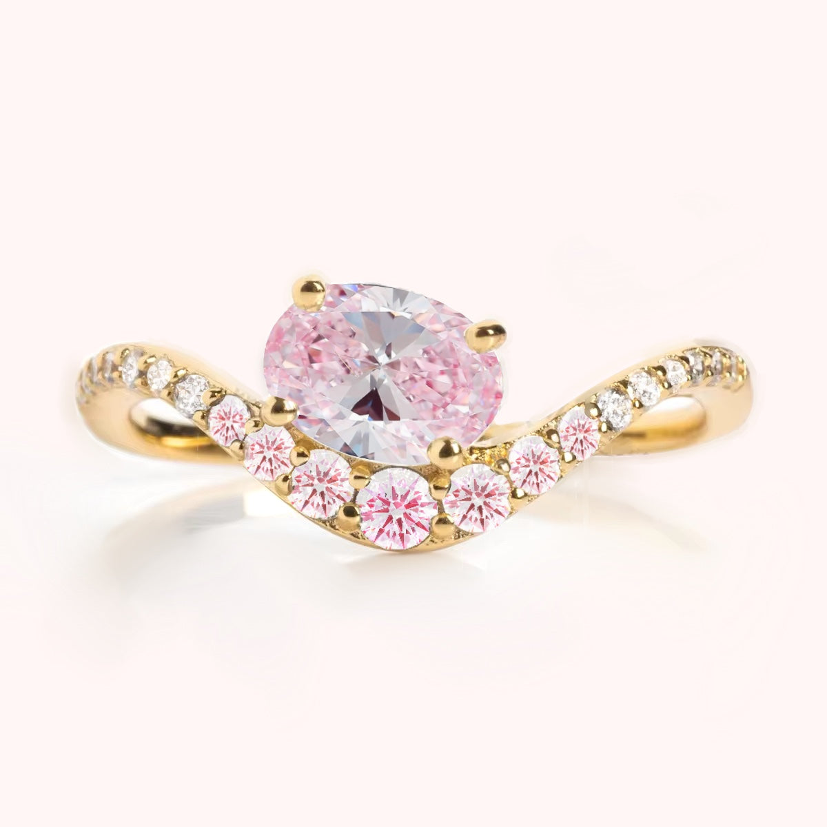 Pink Floating Zirconia Ring