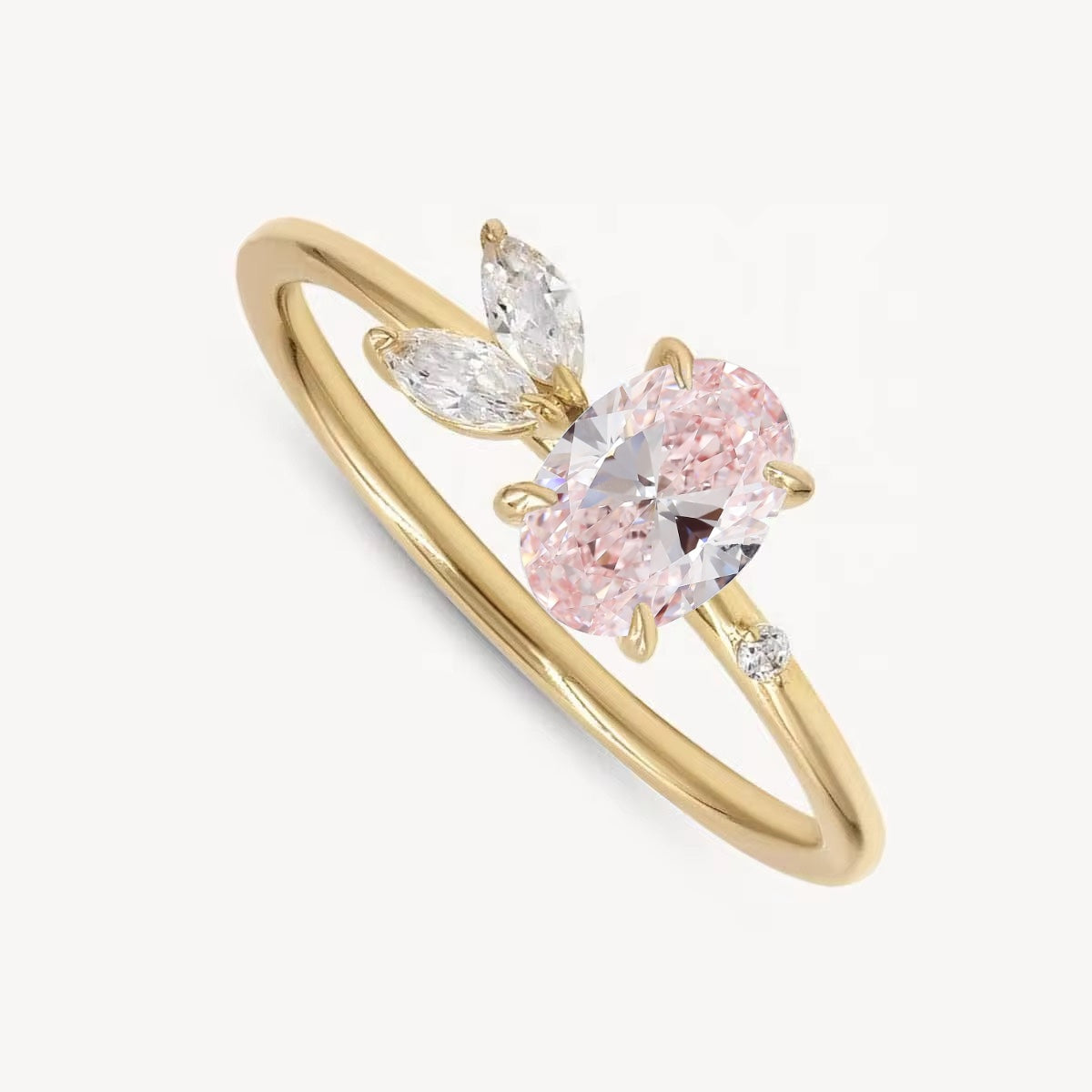 Pink Oval and Marquise Zirconia Ring