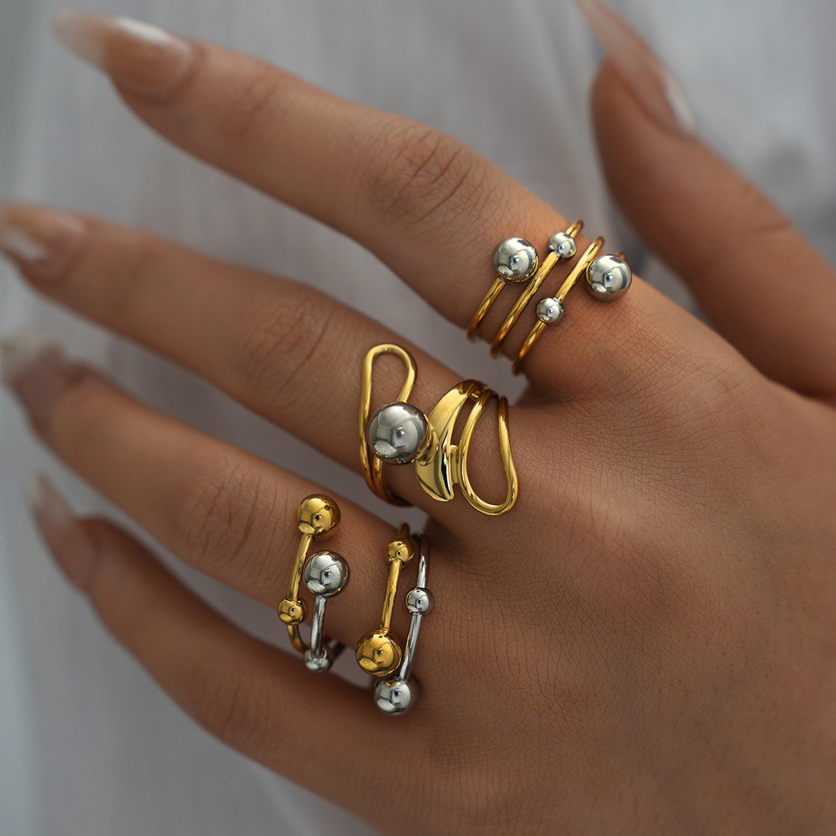 Gold and Ruthenium Wrap Ring